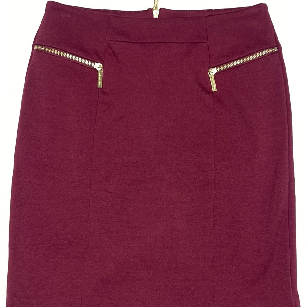 Wine Colored Ponte Skirt